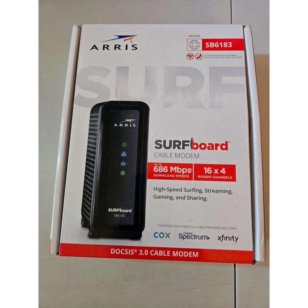 Arris Surfboard SB6183 Docsis 3.0 Cable Modem Open Box